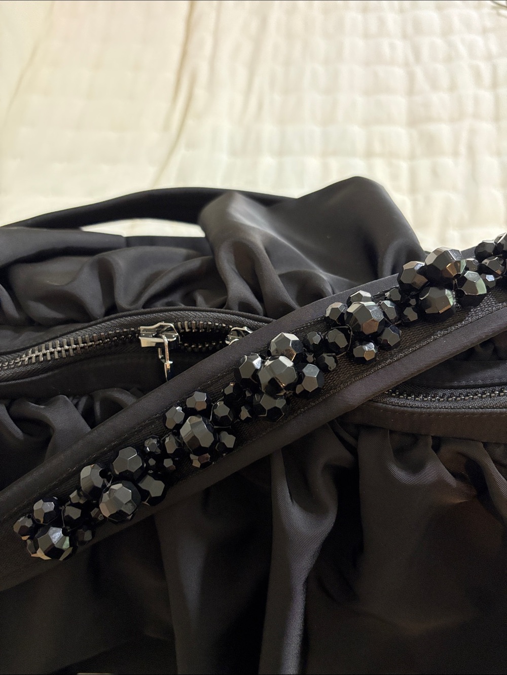 Simone Rocha Black Ruffled Shoulder Bag with Beaded strap - Picture 13 of 13